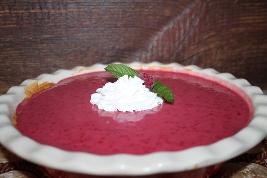 Upside-Down Raspberry Meringue Pie - Michele's Mixins'