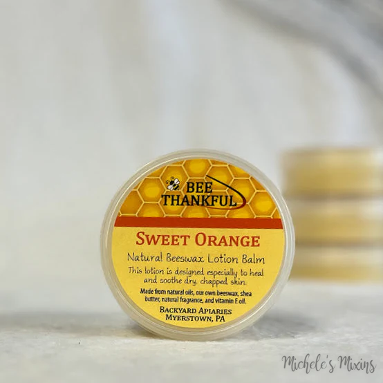 Watermarked - Backyard Apiaries Sweet Orange Natural Beeswax Lotion Balm (3 oz.)