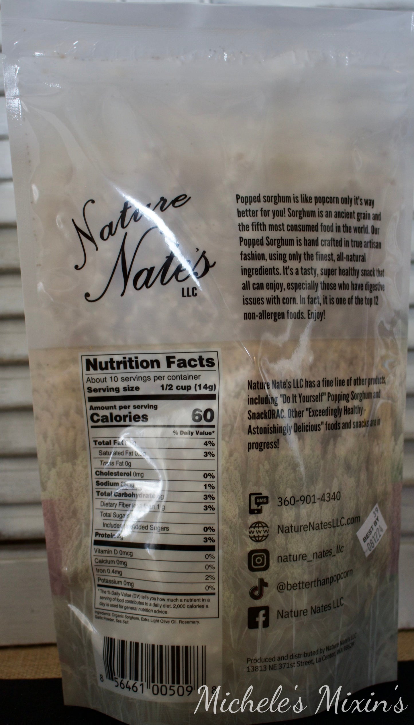 Nature Nate's Popped Sorghum Rosemary & Garlic (5 oz.)