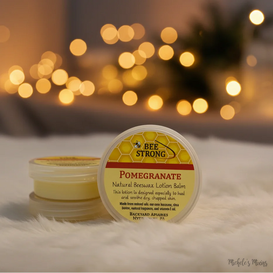 Watermarked - Backyard Apiaries Pomegranate Natural Beeswax Lotion Balm (3 oz.)