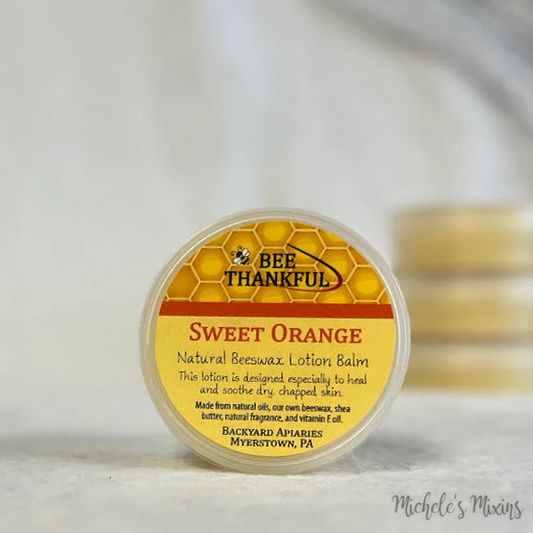 Watermarked - Backyard Apiaries Sweet Orange Natural Beeswax Lotion Balm (3 oz.)