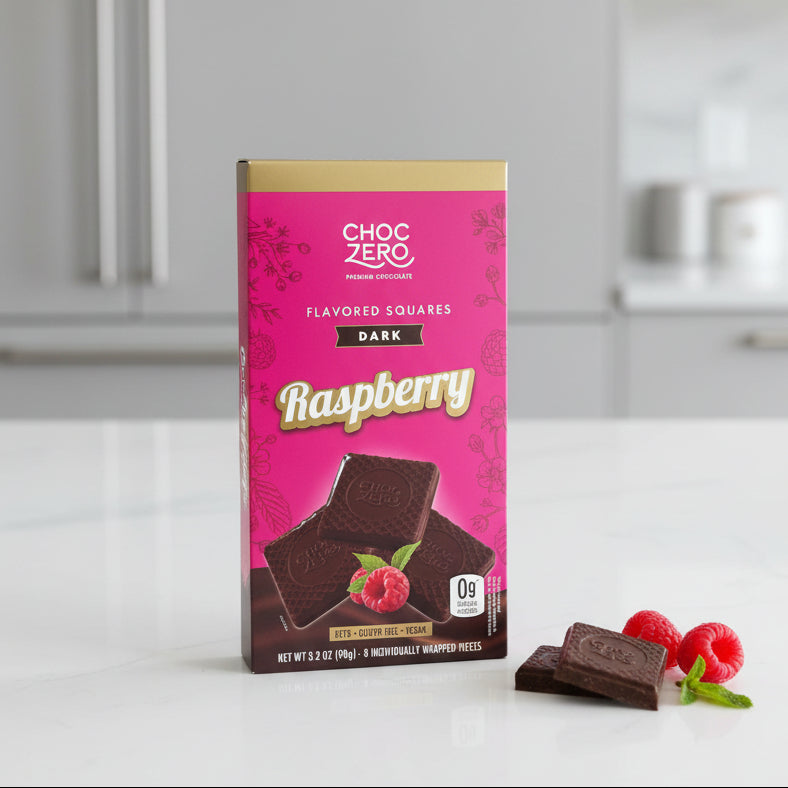 Choc Zero Dark Chocolate Raspberry Squares